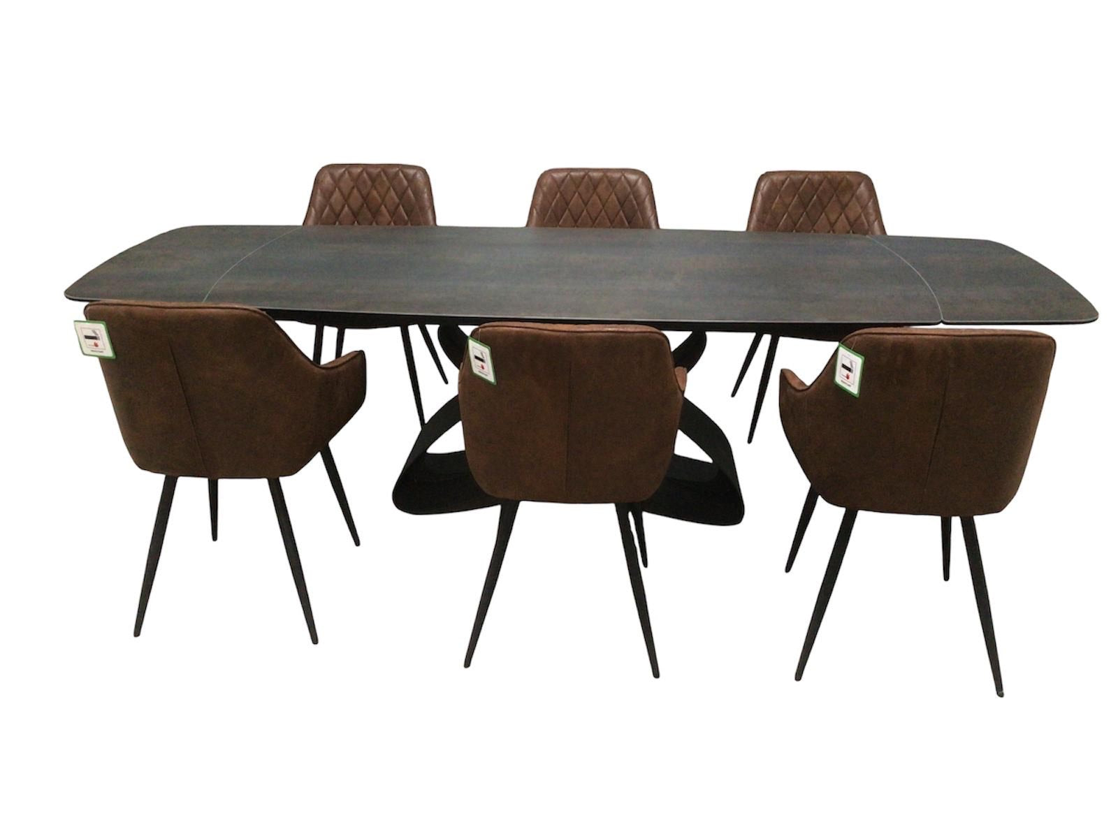 Milan Graphite Ceramic 2m / 2.8m Extension Dining Set