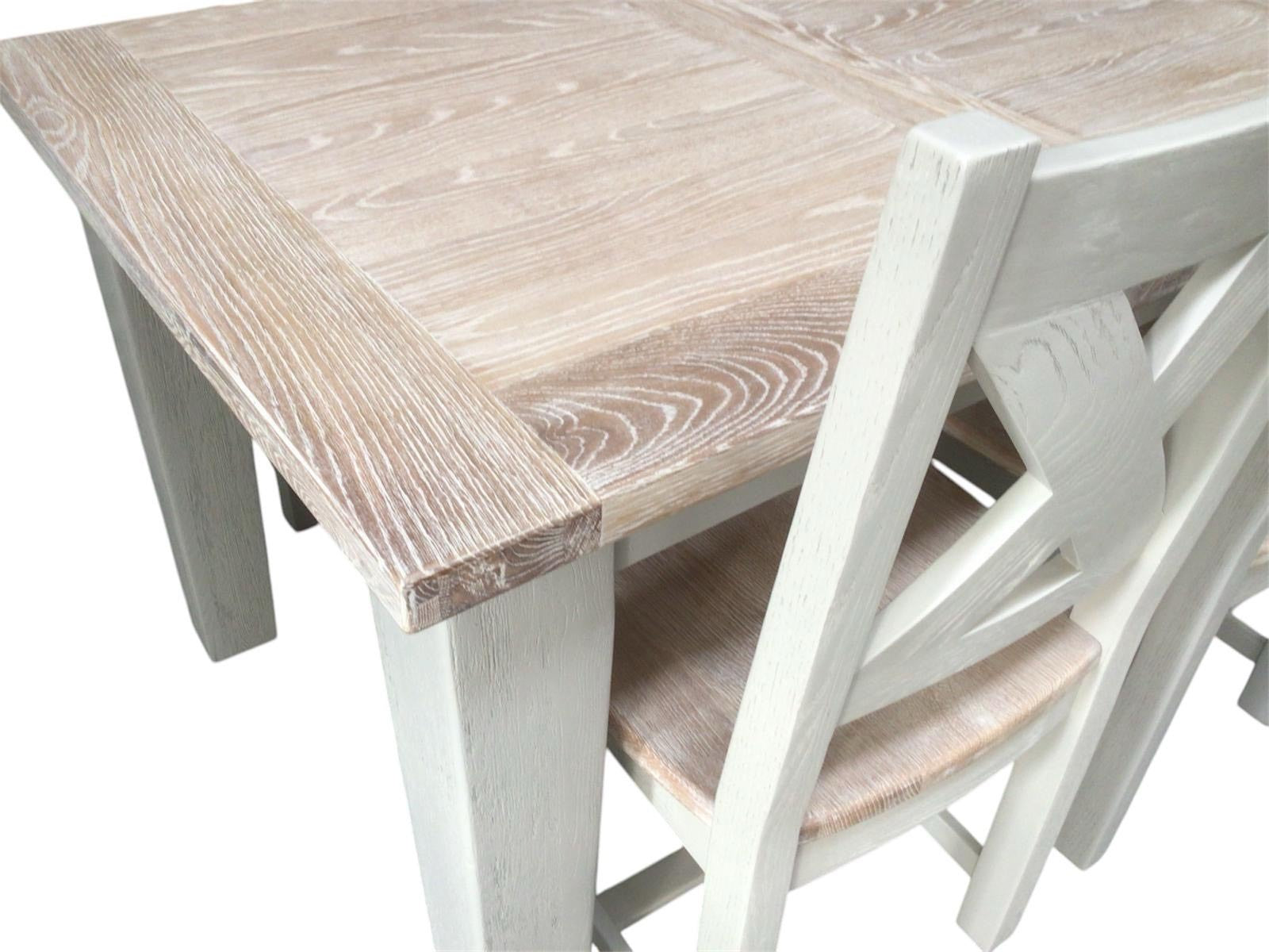 Calgary Oak 1.4m Ext Dining Set painted Oyster