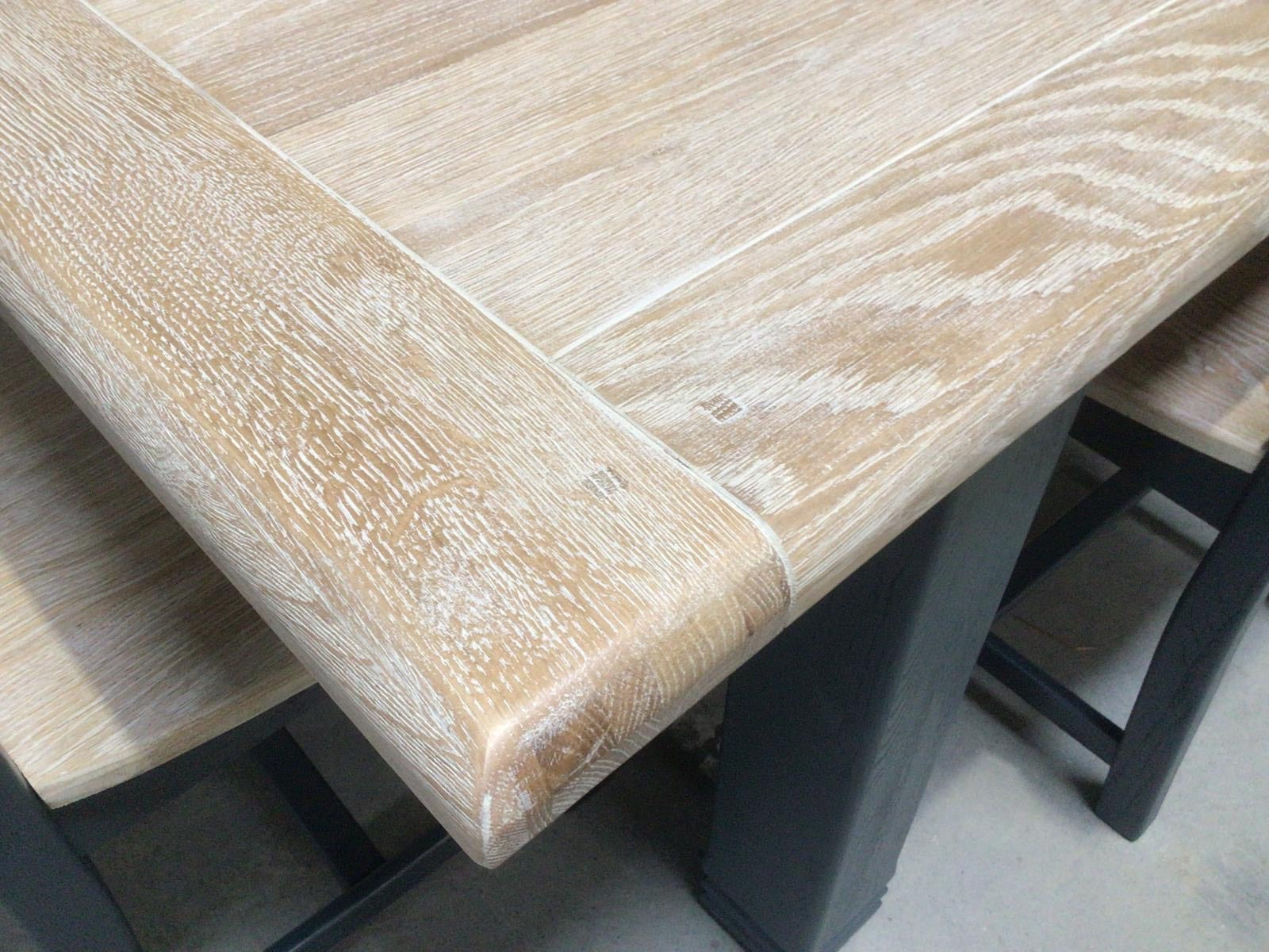 Danube Oak 1.8m Ext Dining Set painted Night Blue