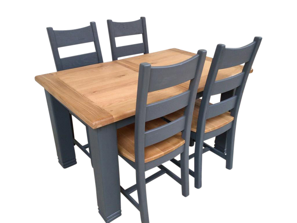 Danube Oak Night Blue 1.4m Ext Dining Set
