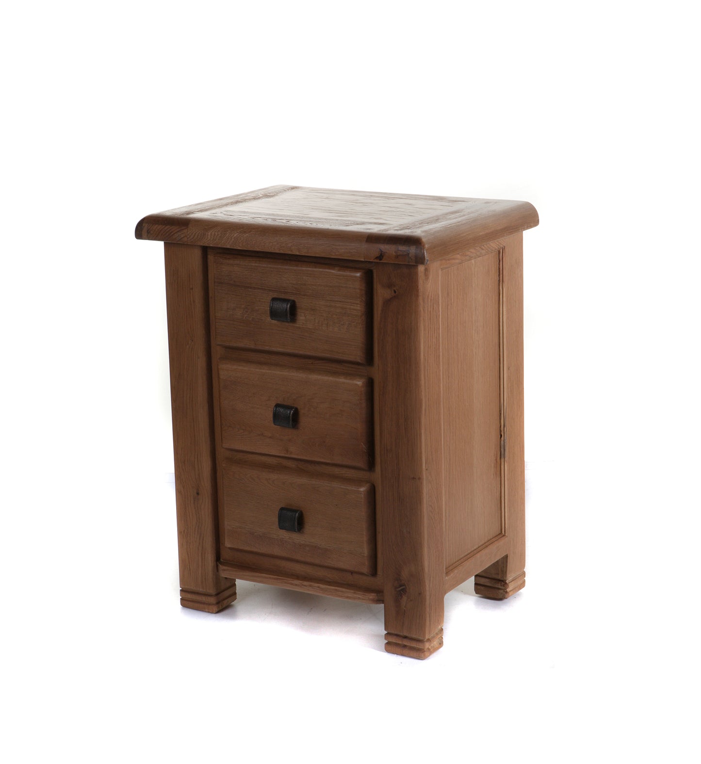 Danube Three Drawer Oak Bedside Locker