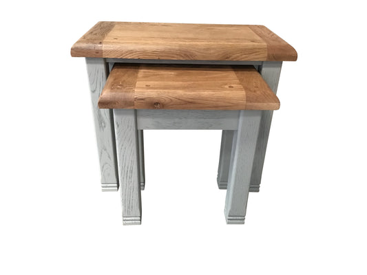 Danube Oak Nest of Tables painted French Grey