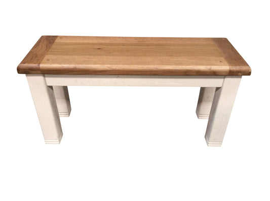 Danube 1m Oak Bench Painted Off-White
