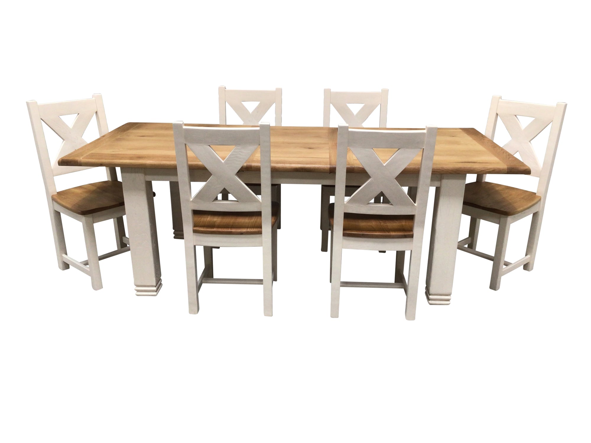 Danube 1.8m Oak dining set painted Off-White