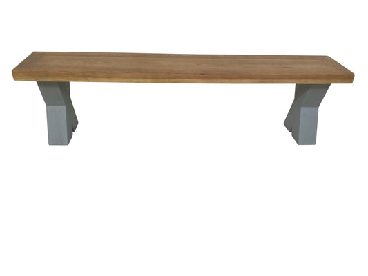 Maximus Oak 1.9m Bench painted French Grey