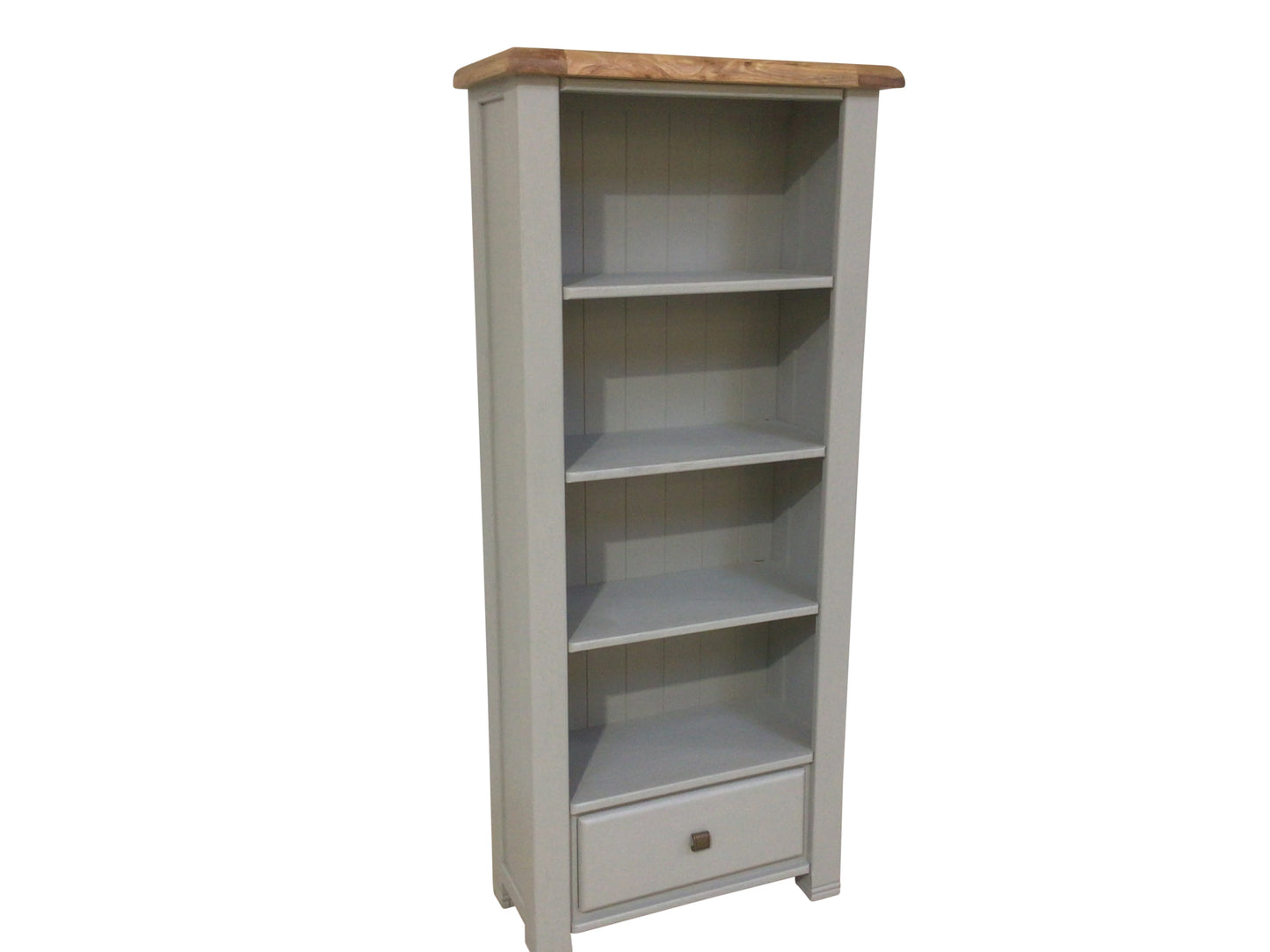 Danube Oak bookcase painted French Grey