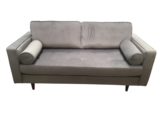 Hudson Grey Velvet 3 Seater Sofa