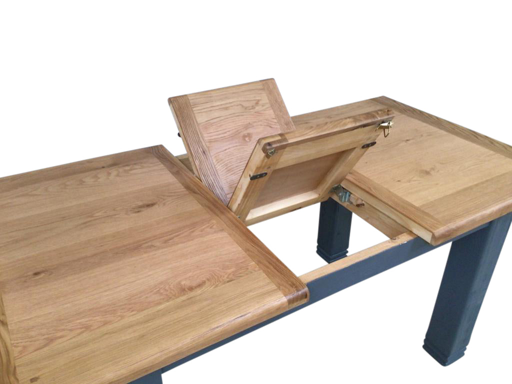 Danube Oak 1.4m Ext Dining Set painted Night Blue
