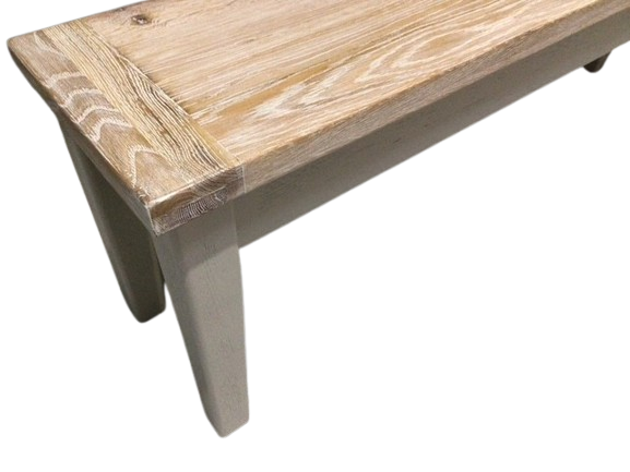 Calgary Oak 1.4m Bench painted Oyster with a Ciffa finish