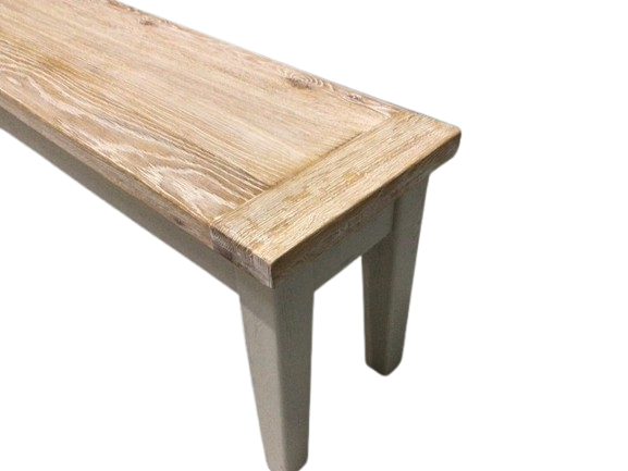 Calgary Oak 1.4m Bench painted Oyster with a Ciffa finish