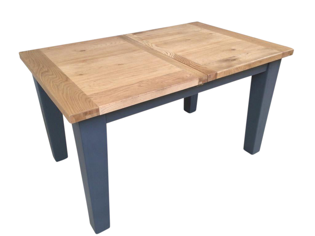 Calgary Oak 1.4m Ext Dining Set painted Night Blue