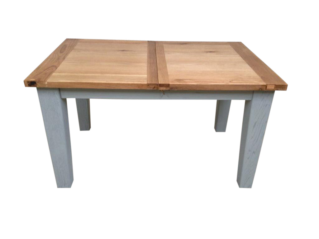 Calgary Oak 1.4m Ext Dining Set - Painted French Grey