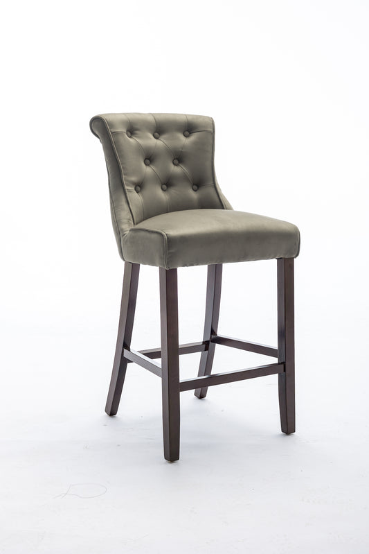 Kingston Olive Green Faux Suede Bar Stool