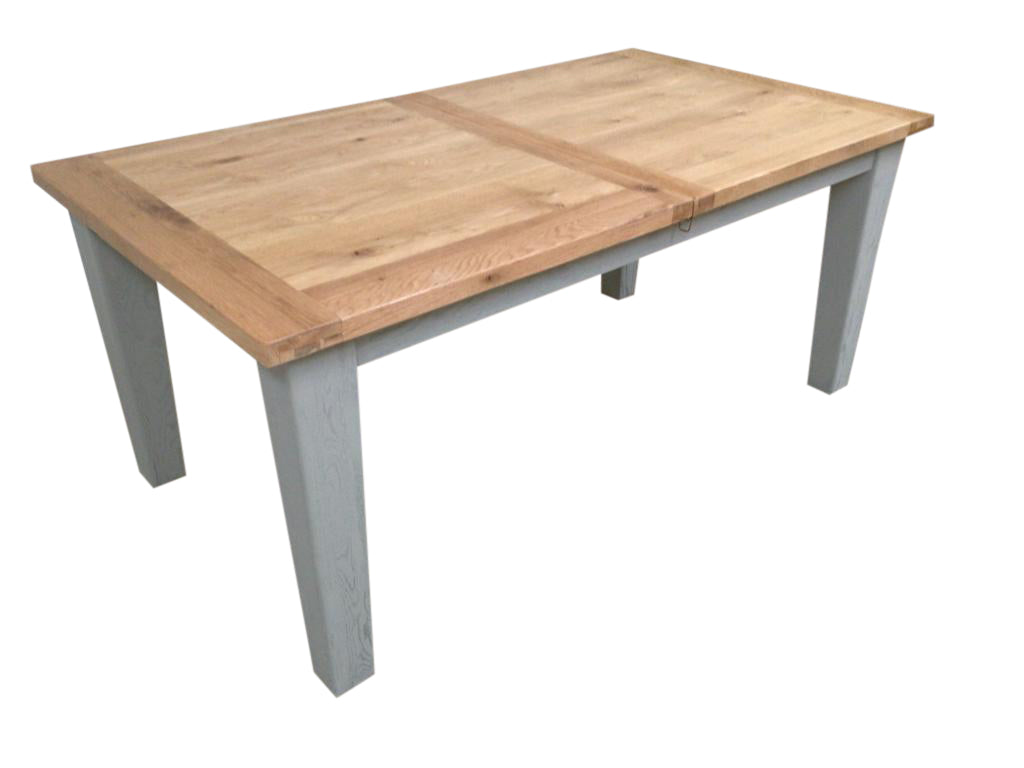 Calgary Oak 1.8m Ext Dining Table - Painted French Grey
