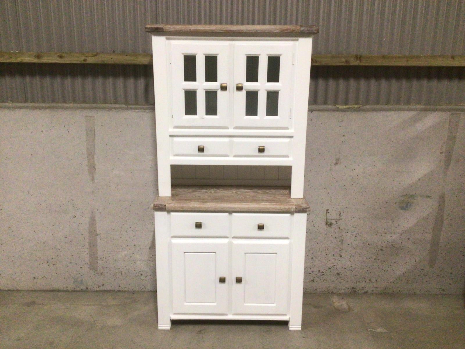 Danube Oak Small Buffet Hutch painted Off-White with a Ciffa Finish