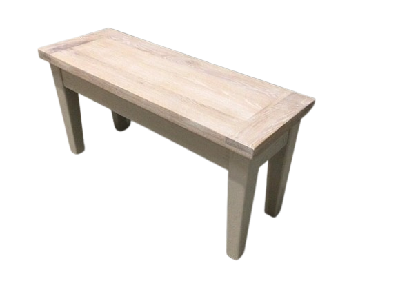 Calgary Oak 1m Bench painted Oyster with a Ciffa Finish
