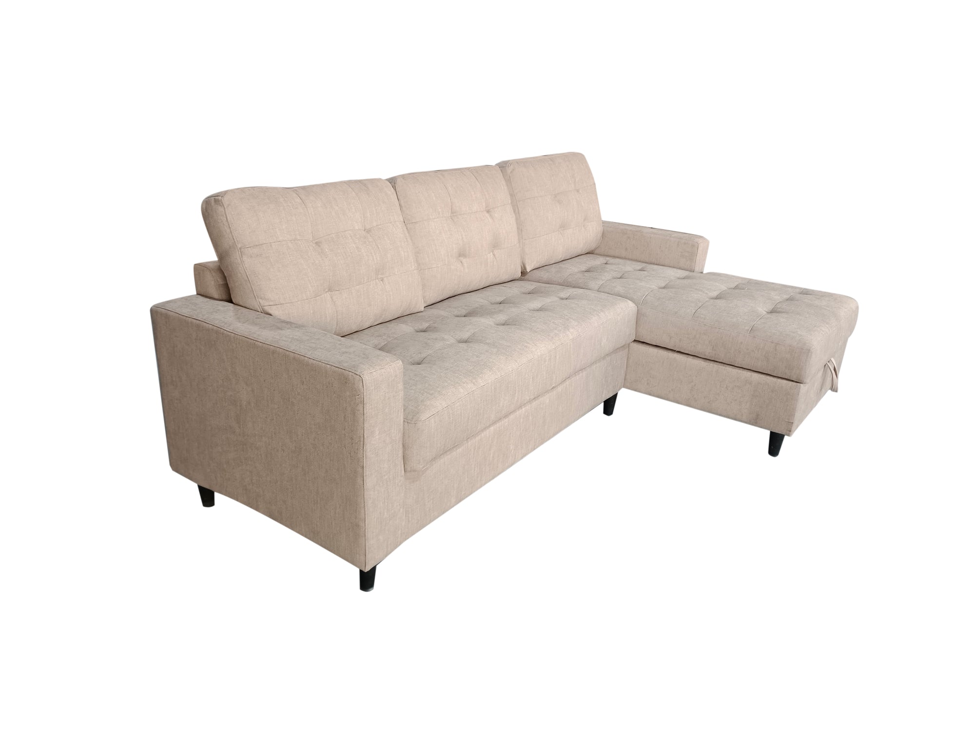 Springfield Beige Linen Corner Sofa - Right Chaise