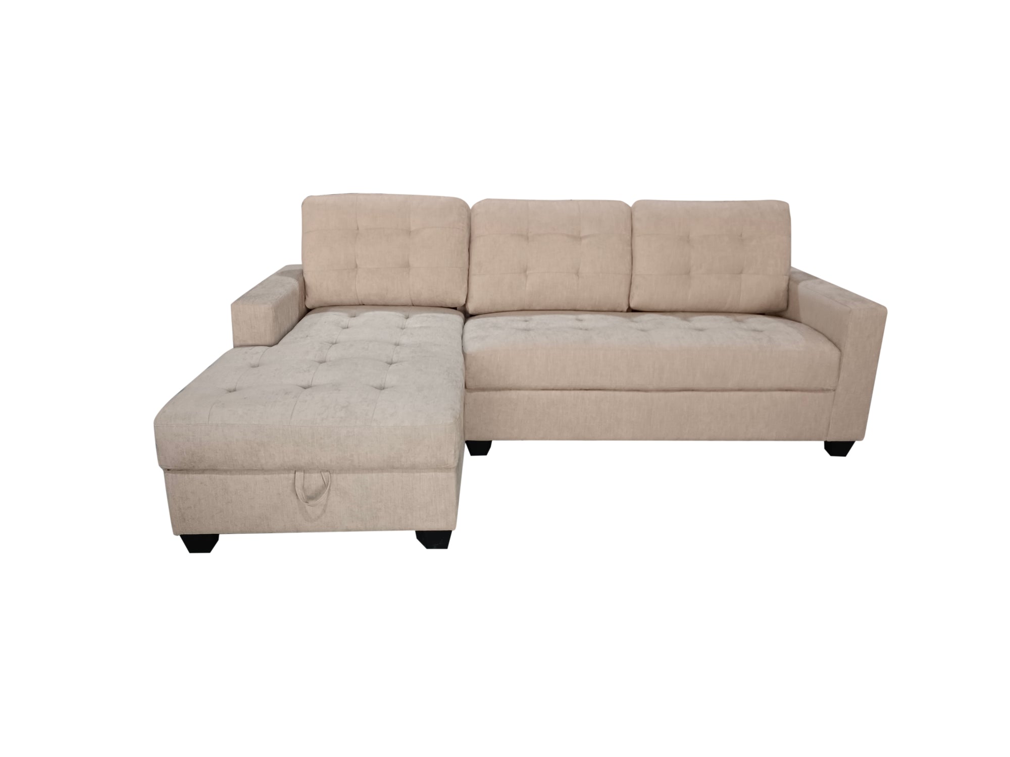 Springfield Beige Linen Corner Sofa - Left Chaise