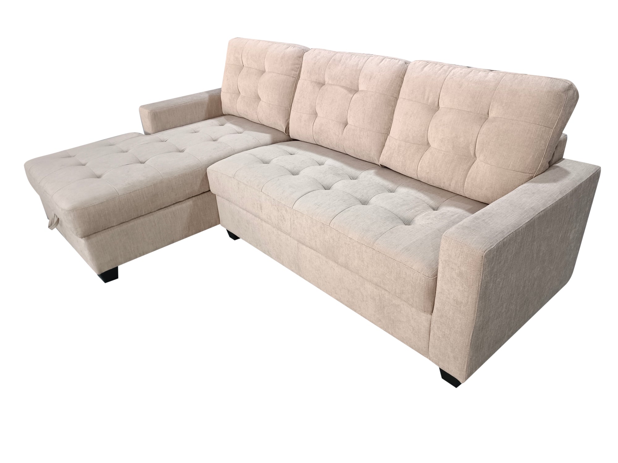 Springfield Beige Linen Corner Sofa - Left Chaise