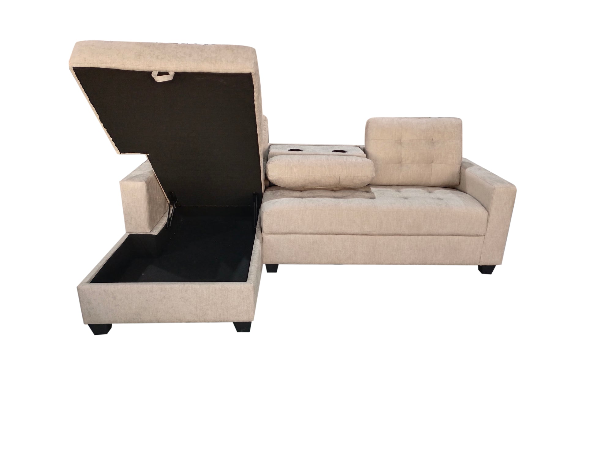 Springfield Beige Linen Corner Sofa - Left Chaise