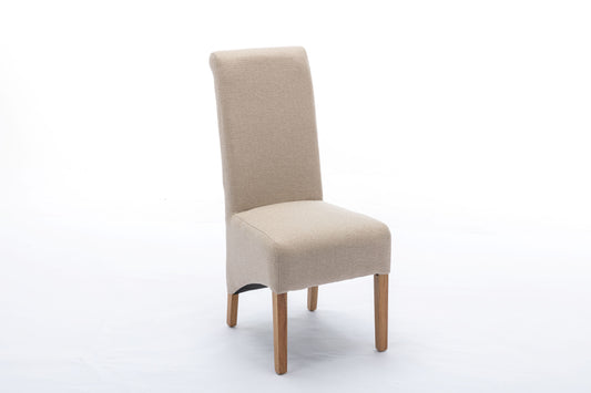 Hudson Beige Linen Dining Chair