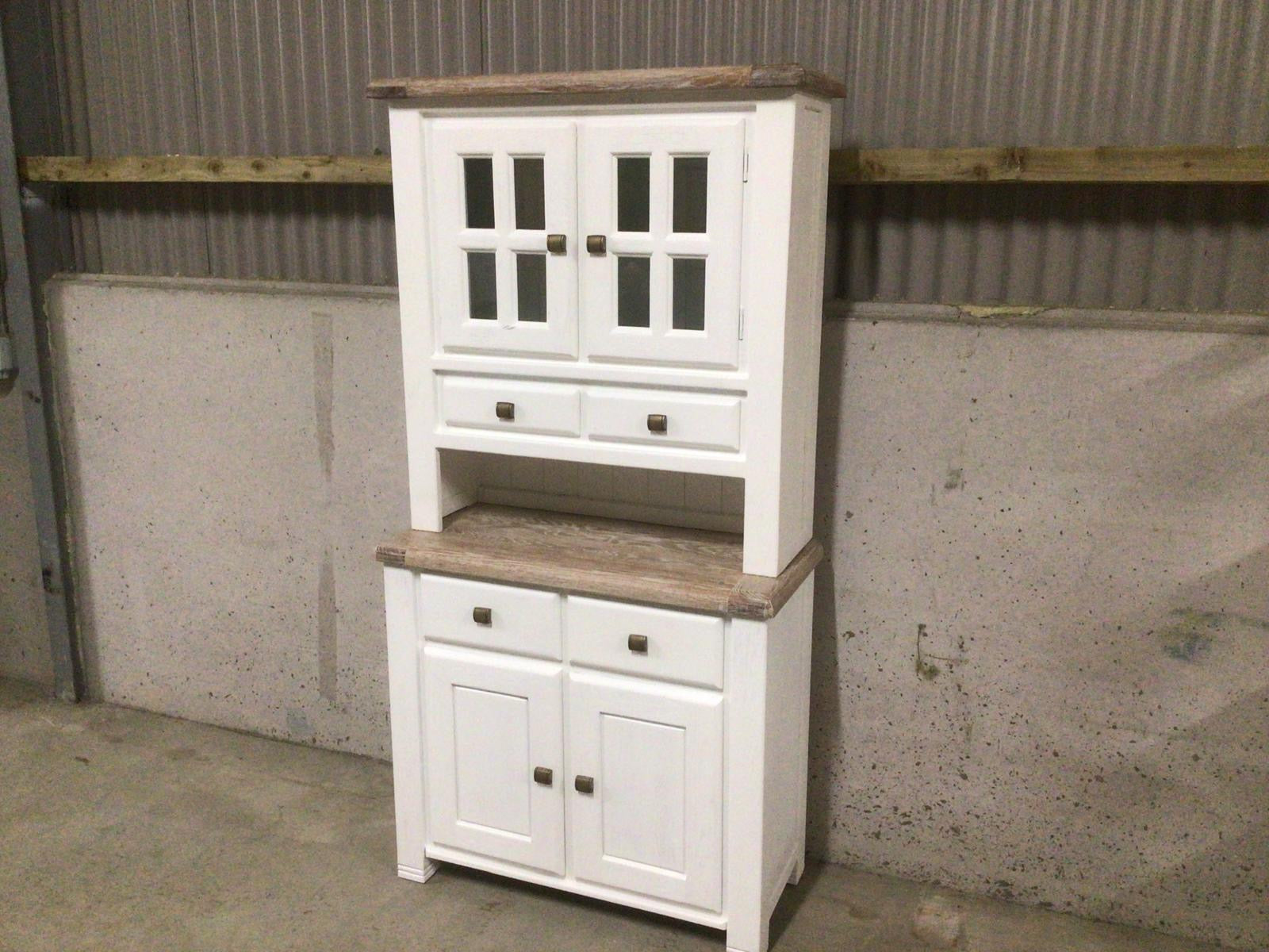 Danube Oak Small Buffet Hutch painted Off-White with a Ciffa Finish