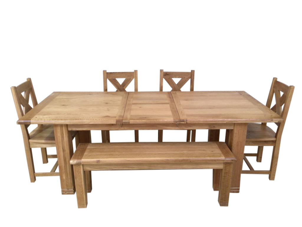 Danube Oak 1.8m Ext Dining Set