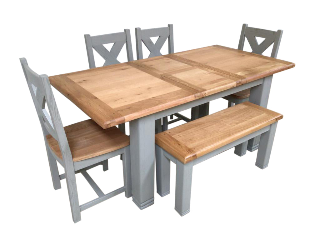 Danube 1.4m Extension Dining Set  painted French Grey
