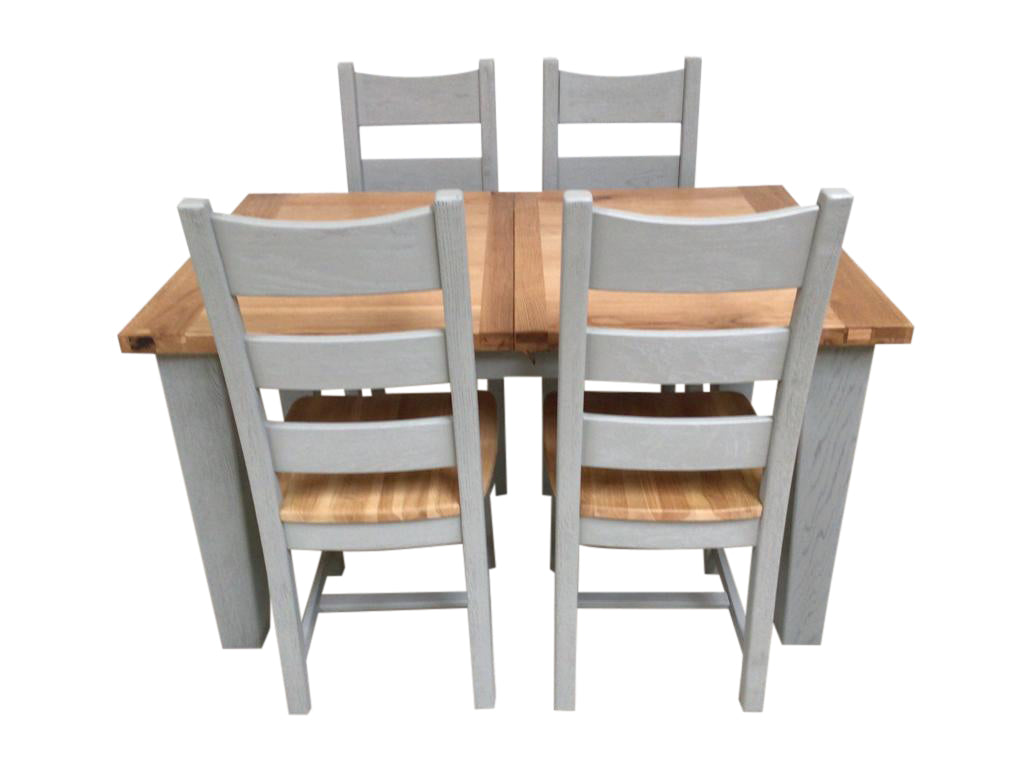 Grey and pine dining store table and chairs