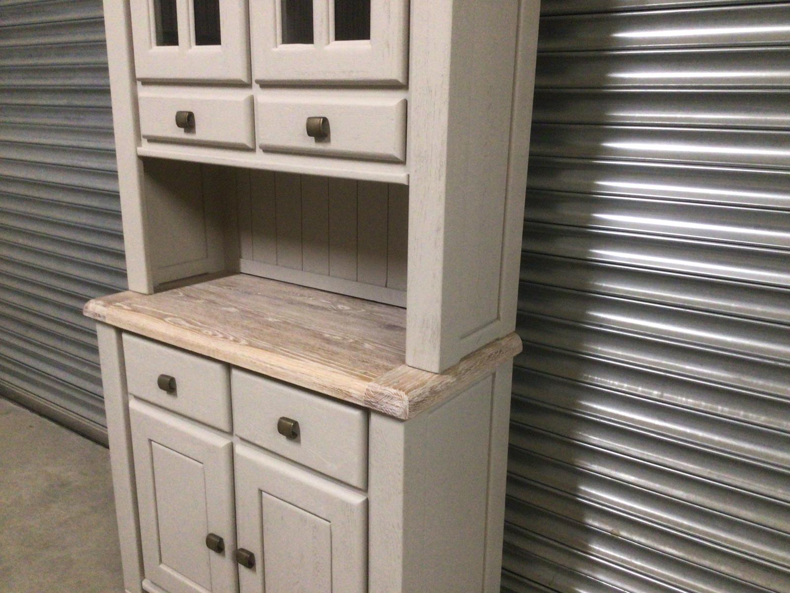 Danube Oak Small Buffet Hutch painted Oyster