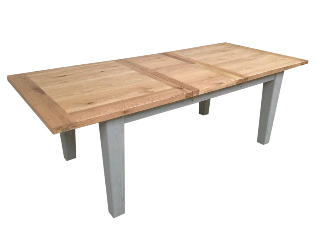 Calgary Oak 1.8m Ext Dining Table - Painted French Grey