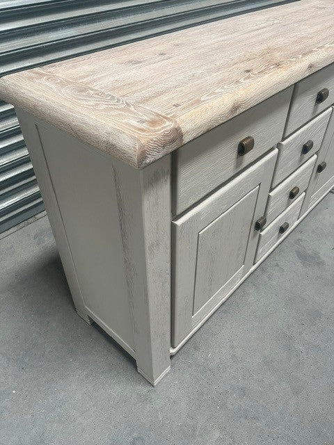 Danube Oak Large Sideboard painted Oyster - Apr14