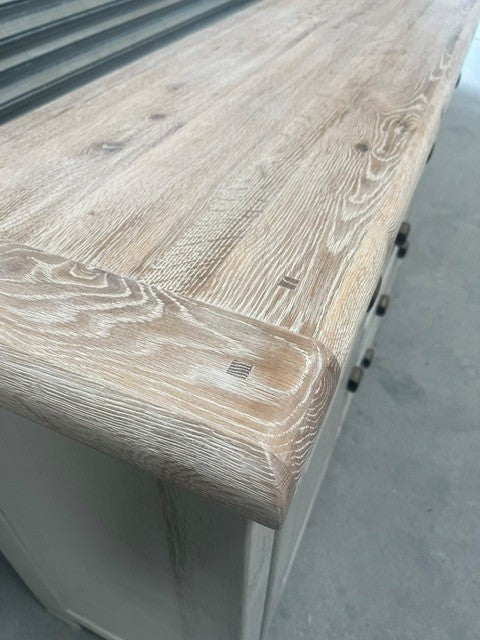 Danube Oak Large Sideboard painted Oyster - Apr14