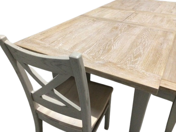 Calgary Oak 1.8m Ext Dining Set painted Oyster