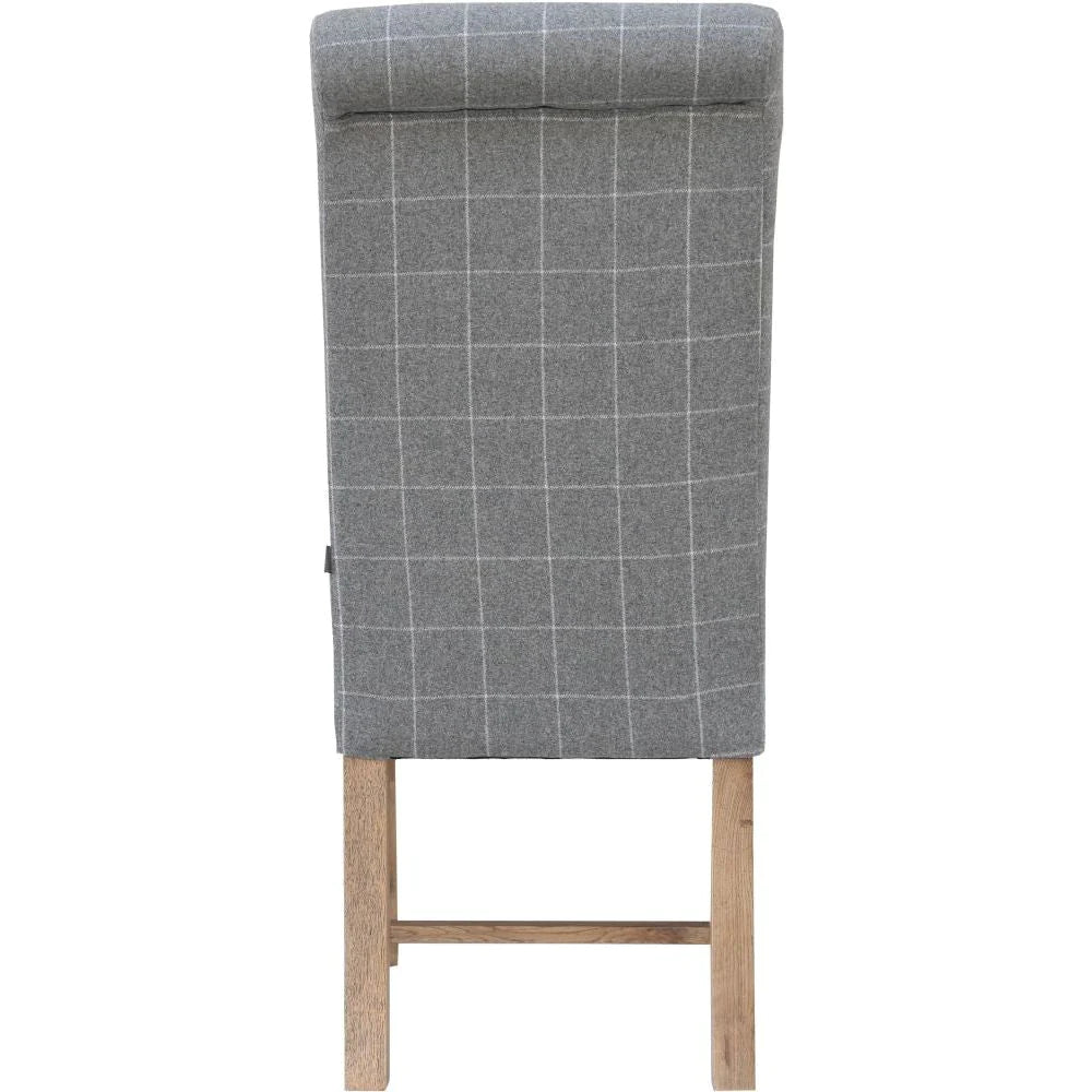 Jersey Natural Check Upholstered Dining Chairs