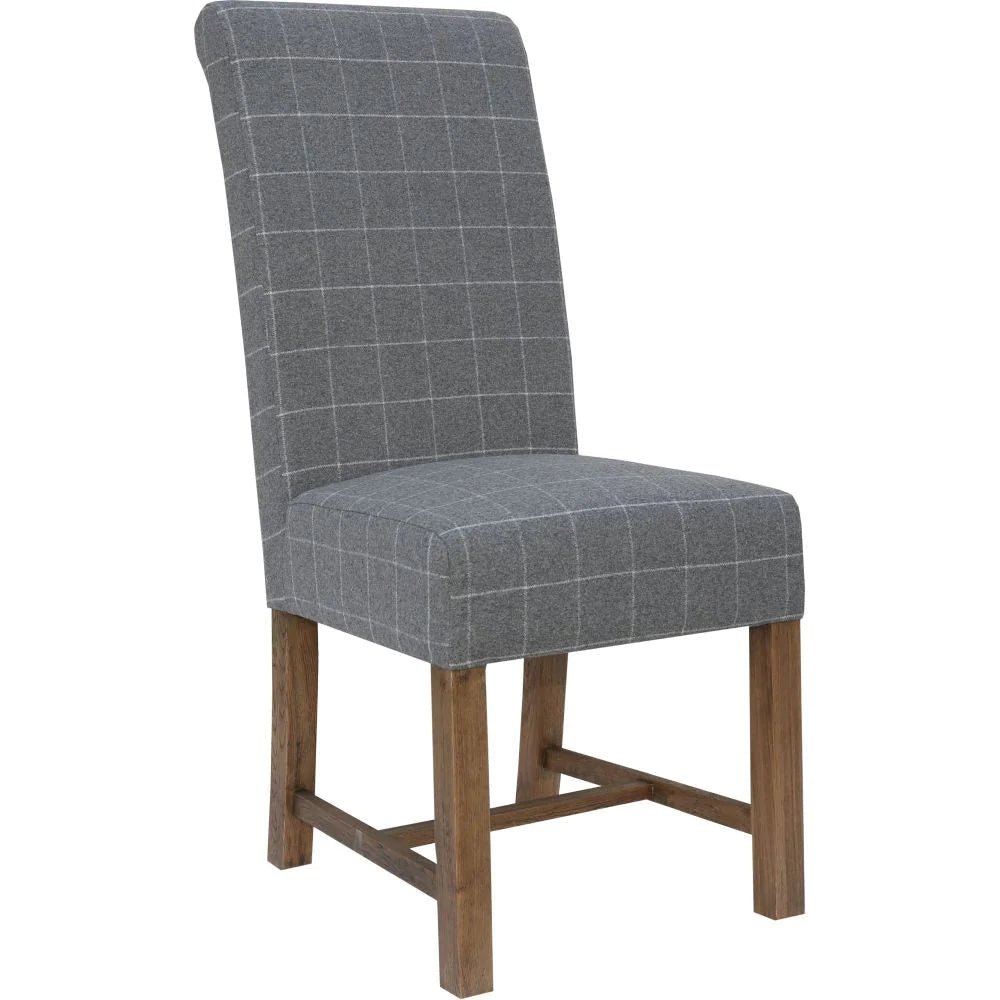 Jersey Natural Check Upholstered Dining Chairs