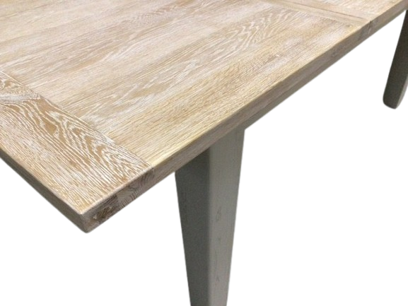 Calgary Oak 1.8m Ext Dining Table painted Oyster with a Ciffa Finish