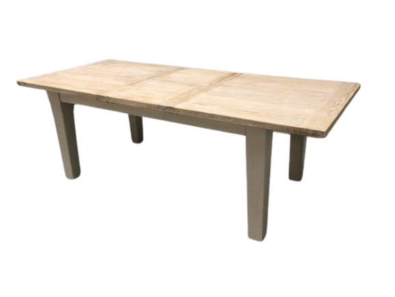 Calgary Oak 1.8m Ext Dining Table painted Oyster with a Ciffa Finish