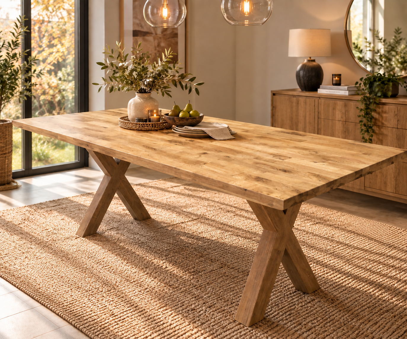 Oakdale Solid Oak 2m Dining Table