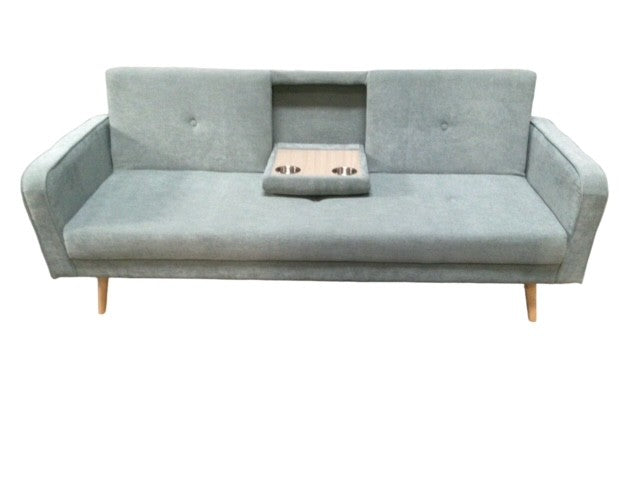 Otto Click Clack Sofa Bed Upholstered in Teal Linen