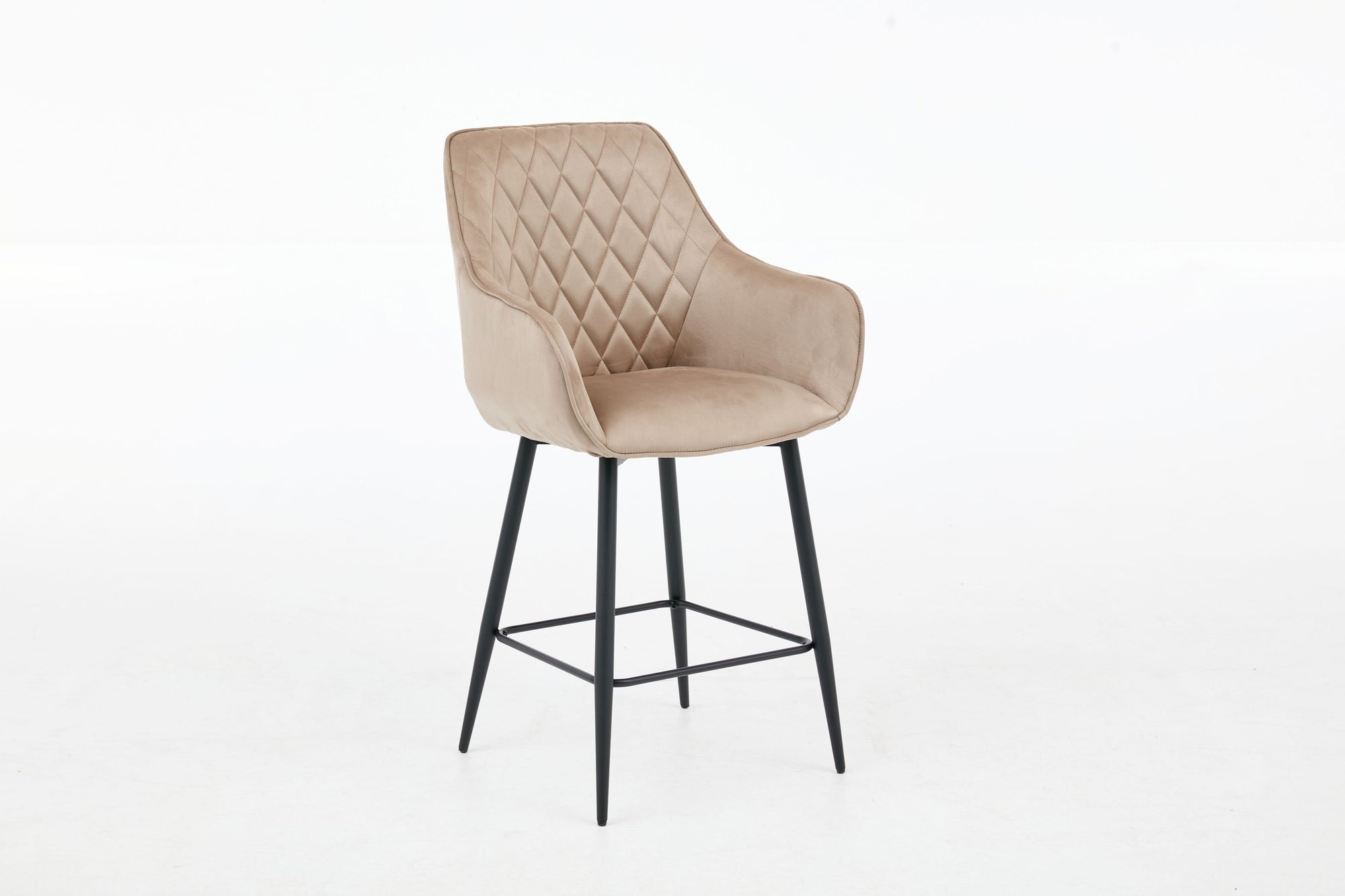 Clover Upholstered Bar Stool - Taupe Faux Suede