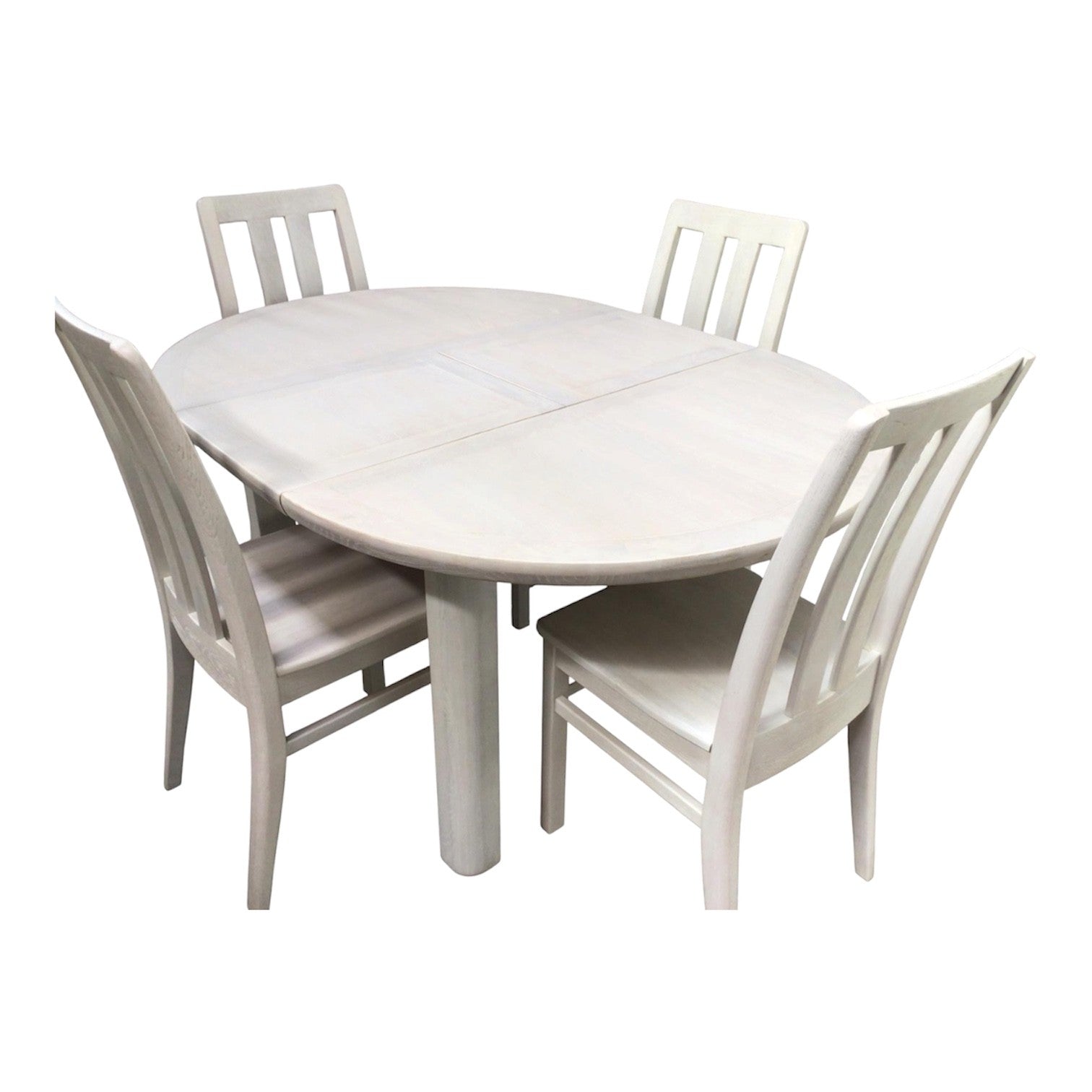 Dakota Oak 1.1m Round Ext Dining Set with Ciffa Lime Wash Finish