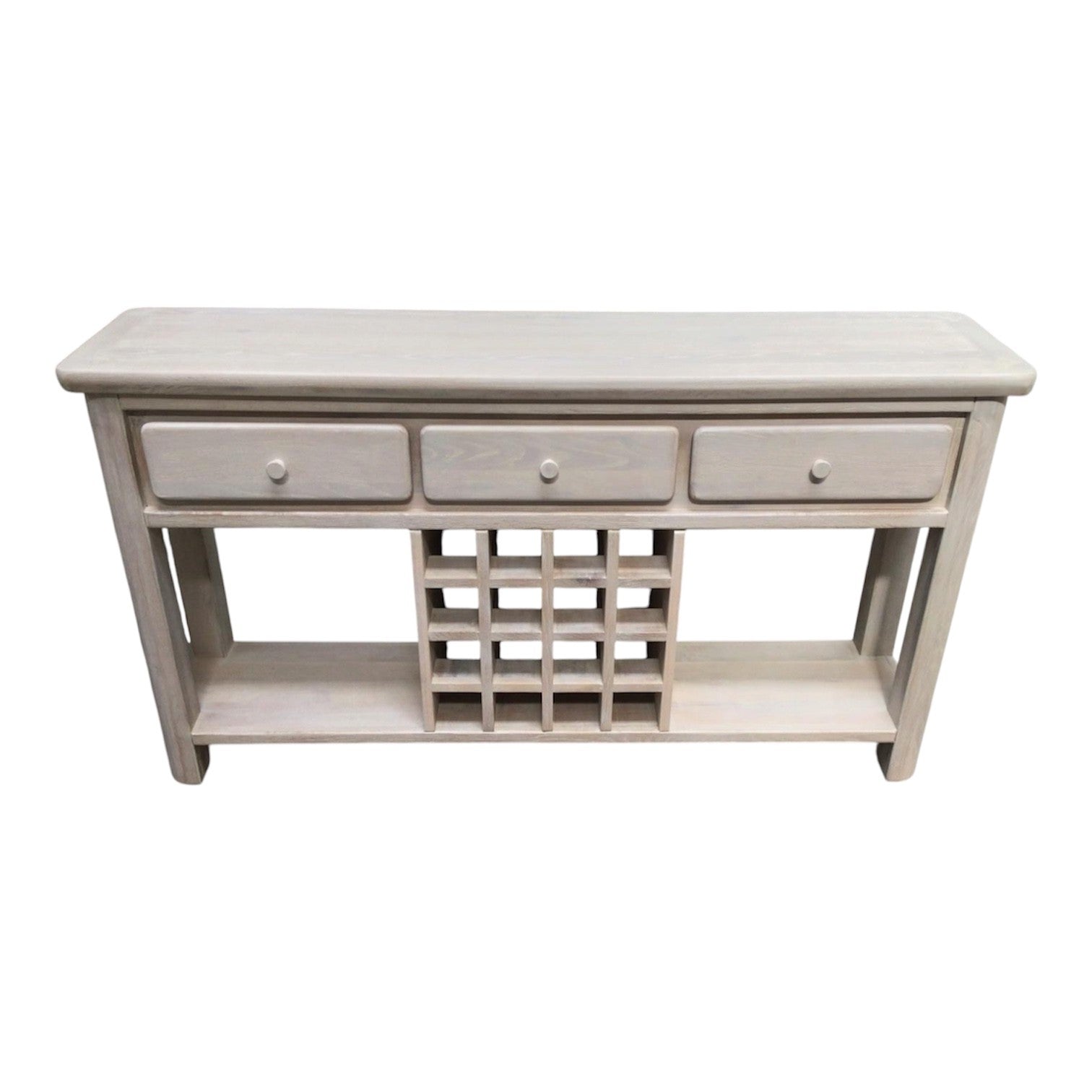 Dakota Oak Sofa Table with lime wash finish