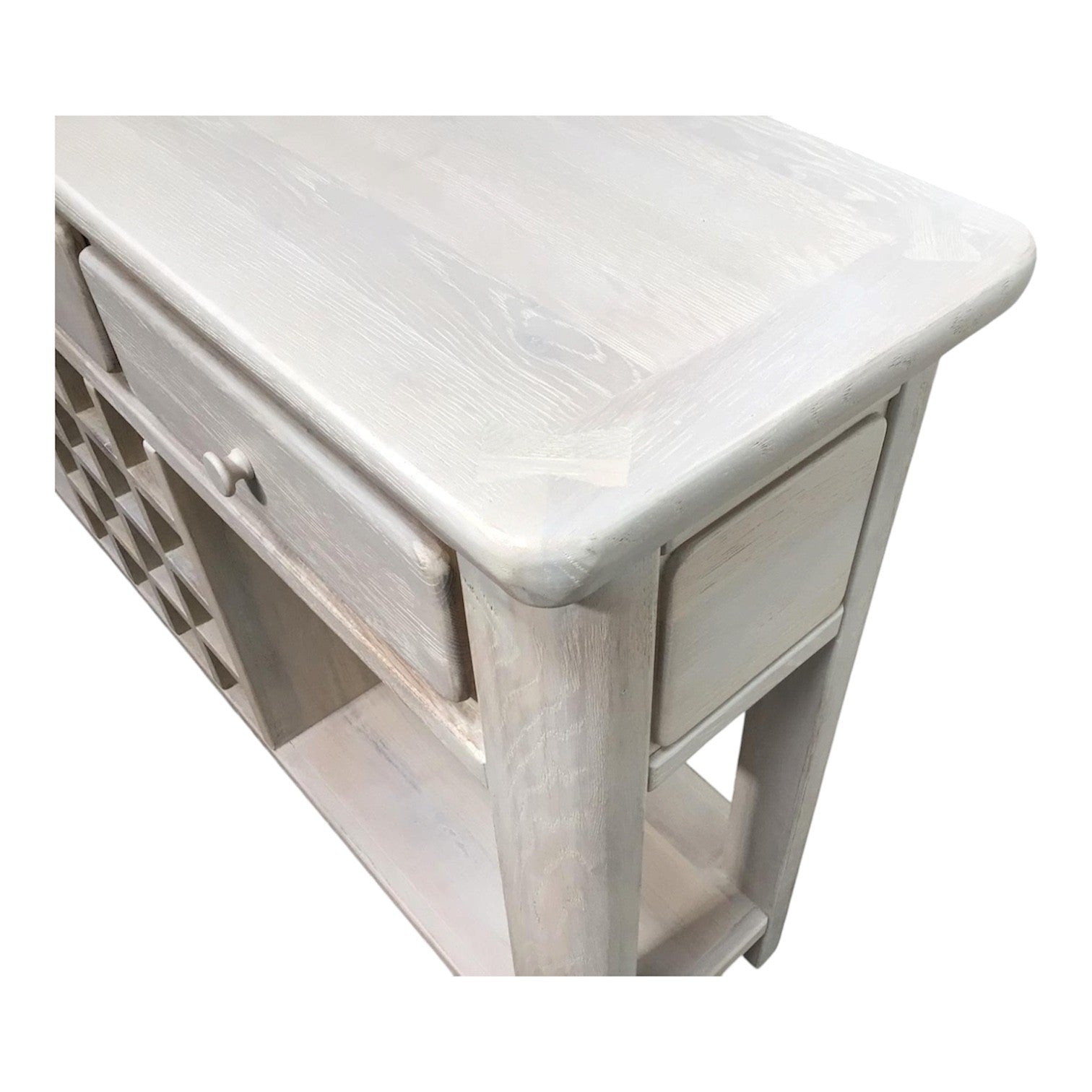 Dakota Oak Sofa Table with lime wash finish