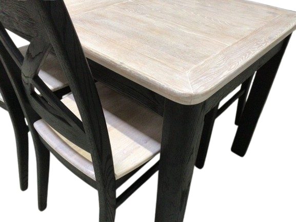 Dakota Solid Oak 1.3m Ext Dining Set painted Black