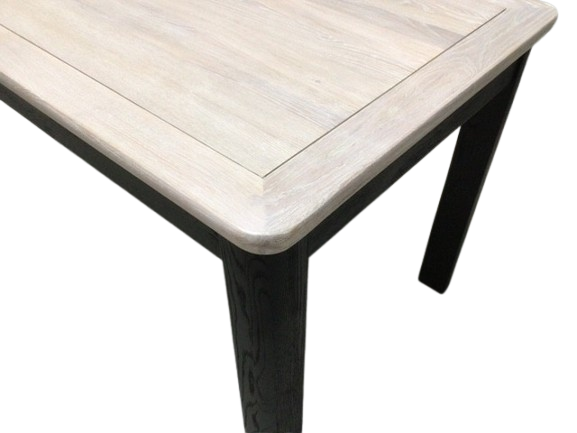 Dakota Solid Oak 1.4m Fixed Top Dining Table - Painted Black with Ciffa Finish