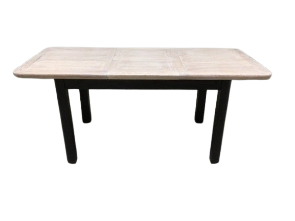 Dakota Solid Oak 1.3m Ext Dining Table - Painted Black with a Ciffa Finish