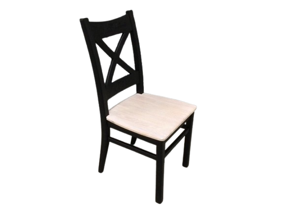 Dakota Solid Oak Cross Back Dining Chair painted Black