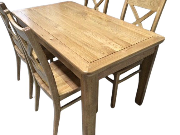 Dakota Solid Oak 1.4m Fixed Top Dining Set