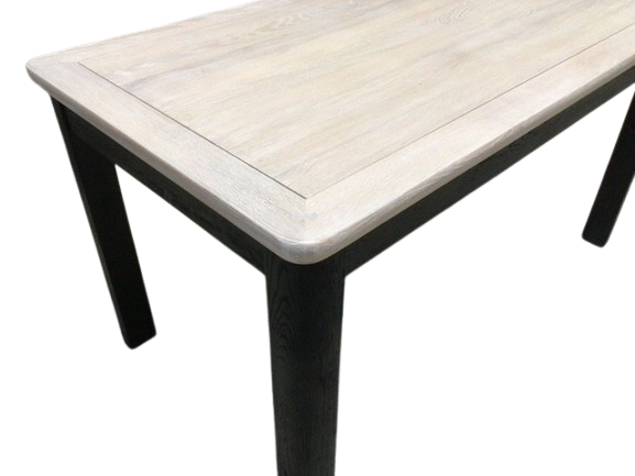 Dakota Solid Oak 1.4m Fixed Top Dining Table - Painted Black with Ciffa Finish
